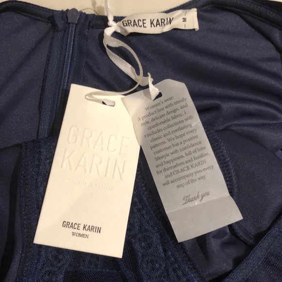 Grace Karin | NWT Velvet & Lace V-neck Sleeveless Midi Dress - Picture 10 of 10